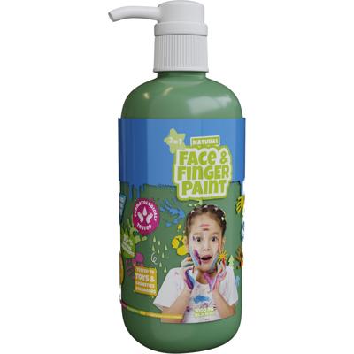 Boti Natural face & fingerpaint fles met pompje - groen, 1l Boti Natural face & fingerpaint fles met pompje - groen, 1l