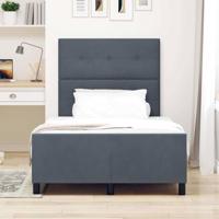 Boxspringbed met hoofdeinde Donkergrijs 120 x 190 cm Fluweel - thumbnail