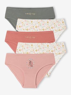 Set van 5 bijpassende slipjes voor meisjes rozen