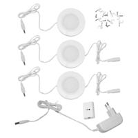 Smartwares Set van 3 LED spotjes met zwaaisensor - Dimbaar - Zelfklevend - Wit - thumbnail
