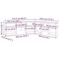 Opberghoofdbord met plank Zwart eiken 180 cm Bewerkt hout - thumbnail