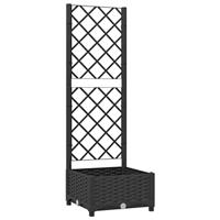 VidaXL Plantenbak met trellis zwart 40x40x121,5 cm pp - thumbnail