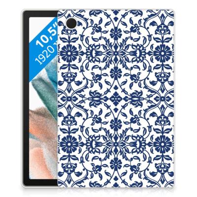 Samsung Galaxy Tab A8 2021/2022 | Siliconen hoesje | Flower Blue Samsung Galaxy Tab A8 2021/2022 | Siliconen hoesje | Flower Blue