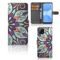 OPPO A73 5G Hoesje Purple Flower - thumbnail