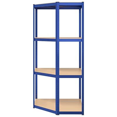 Hoekrek 4-laags staal en bewerkt hout blauw - thumbnail