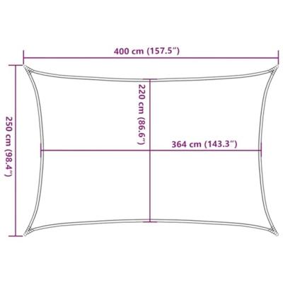 VidaXL Zonnezeil 4x2,5 m 100% polyester oxford zandkleurig - thumbnail