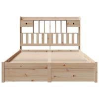 Bed met boekenkast zonder matras massief grenenhout 140x190 cm - thumbnail