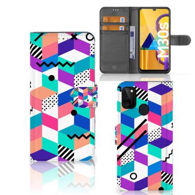 Samsung Galaxy M21 | M30s | Book Case | Blokken Kleurrijk