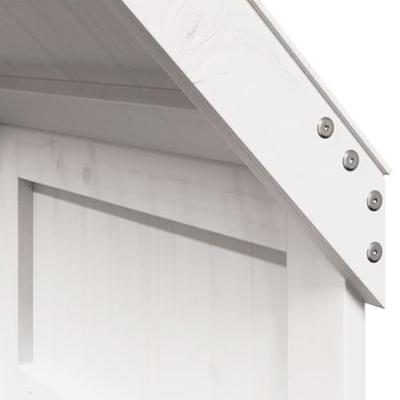 Hoogslaper met dak massief grenenhout wit 90x200 cm