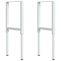 Werkbank rechthoekig 100x60x(73-99,5) cm massief eikenhout - thumbnail