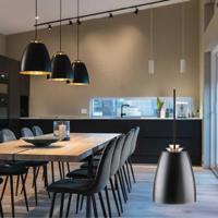 SG Hanglamp Bell mini zwart met goudkleurige binnenkant met LED lamp 5W 250 lumen - thumbnail