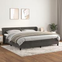 Boxspring met matras fluweel donkergrijs 200x200 cm - thumbnail