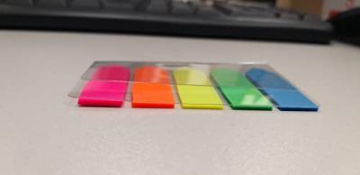 OFFICE products index pijltjes, 12 x 45 mm, ophangzakje van 5 x 25 tabs, geassorteerde kleuren