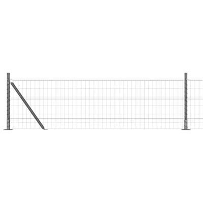 VidaXL Hek met paal grijs 0,6 x 25 m staal en pvc VidaXL Hek met paal grijs 0,6 x 25 m staal en pvc