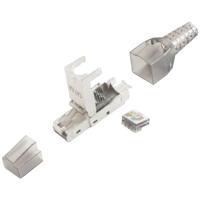 BKL Electronic RJ45-stekker, zonder gereedschap, STP, Cat 6A 10121201 Stekker, recht Aantal polen (sensoren) 8P8C Zilver 1 stuk(s) - thumbnail