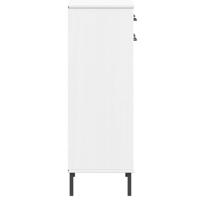 VidaXL Schoenenkast met metalen poten oslo massief grenenhout wit - thumbnail
