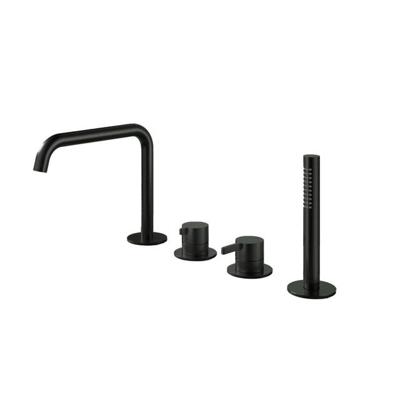 Hotbath Ace Badmengkraan - Badrandcombinatie - éénhendel - 2-weg omstel - handdouche - uitloop - zwart geborsteld PVD AC073MBP Hotbath Ace Badmengkraan - Badrandcombinatie - éénhendel - 2-weg omstel - handdouche - uitloop - zwart geborsteld PVD AC073MBP