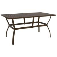 Tuintafel 140x80x72 cm staal bruin - thumbnail
