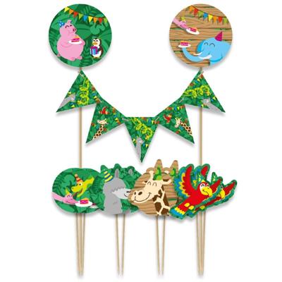 Cake decoratie Jungle 9 stuks
