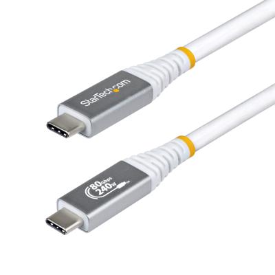 StarTech.com 1,5m USB4 Kabel, 80Gbps, USB-IF Gecertificeerde USB-C Kabel, 240W PD, 8K 120Hz/4K 240Hz, DP2.1, Thunderbolt 4 Compatibel