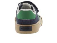 Kinderbaskets van leer en contrast met klittenband VICTORIA marineblauw - thumbnail