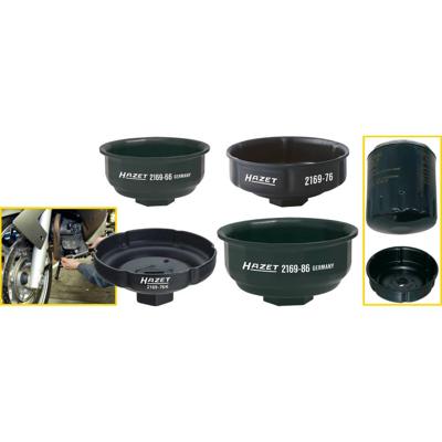 HAZET Oliefitersleutel 2169-76K · 1/2 inch (12,5 mm) vierkant hol · Ribbelprofiel · SW 76 mm HAZET Oliefitersleutel 2169-76K · 1/2 inch (12,5 mm) vierkant hol · Ribbelprofiel · SW 76 mm