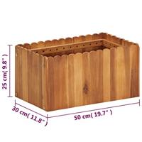 Plantenbak verhoogd 50x30x25 cm massief acaciahout - thumbnail