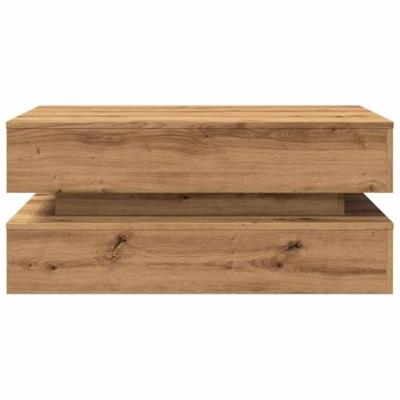 Salontafel met LED-verlichting 90x50x40cm artisanaal eikenkleur Salontafel met LED-verlichting 90x50x40cm artisanaal eikenkleur