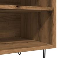 Platenkast 84,5x38x48 cm bewerkt hout artisanaal eikenkleur - thumbnail