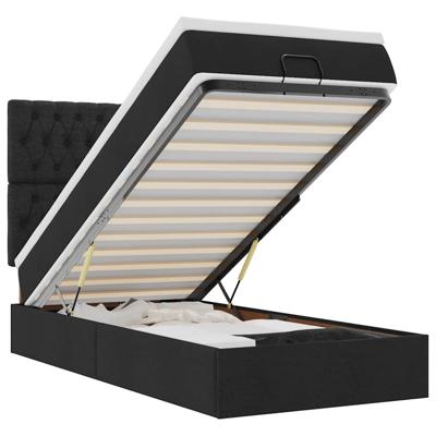 Ottoman bed met matras en LED's 120x200cm stof zwart
