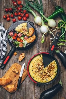 Antiaanbakpan BRA A411224 Ø 24 cm Zwart Rood Roestvrij staal Aluminium