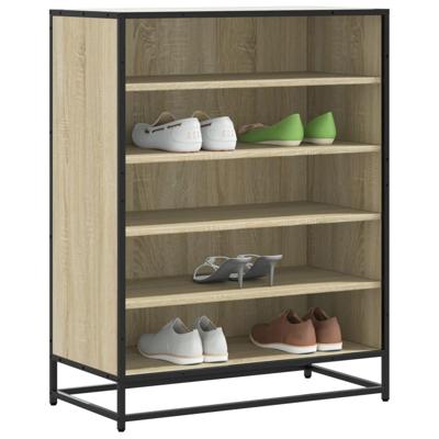 Schoenenkast 75x38x97,5 cm bewerkt hout en metaal sonoma eiken