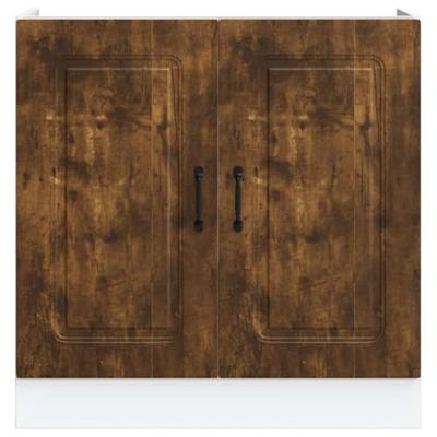 Spoelbakonderkast Kalmar 80x46x81,5cm bewerkt hout gerookteiken