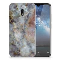 Nokia 2.2 TPU Siliconen Hoesje Marmer Grijs - thumbnail