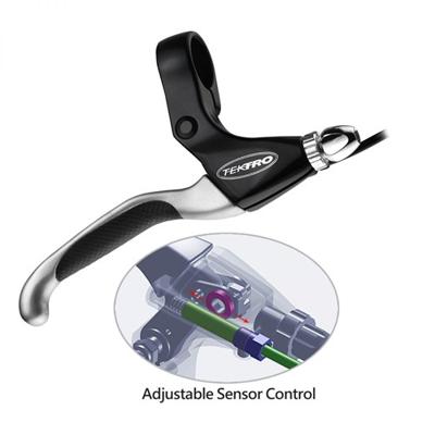 Tektro el550fr-rs remgreepset m/afslagschakelaar zw/satijn