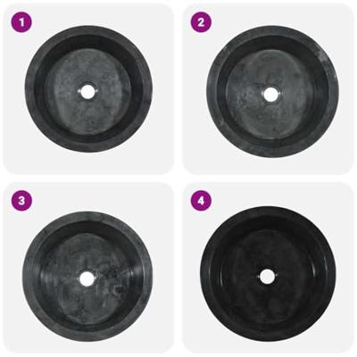 Gootsteen Ø40x15 cm marmer zwart