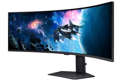 Samsung PC-monitor Odyssey G9 49 inch 240 Hz, 1 ms, 1000R gebogen VA-paneel, DWQHD-resolutie: 5120 x 1440, 2500:1, AMD FreeSync Premium Pro, Auto Source Switch +, verstelbare standaard, DisplayPort,