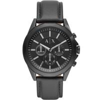 Horlogeband Armani AX2627 Leder Zwart 22mm - thumbnail