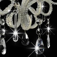 VidaXL Plafondlamp met kralen rond e14 wit - thumbnail