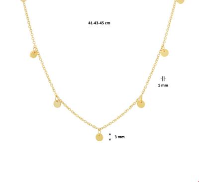 TFT Collier Geelgoud Rondjes 1,0 mm x 41-43-45 cm