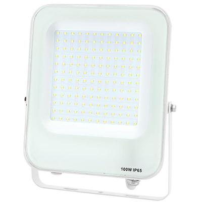 LED Bouwlamp 100W - Schijnwerper 6500K - IP65 Waterdicht - Aluminium Mat Wit