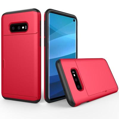 Schokbestendig robuuste Armor beschermende case voor Galaxy S10e met kaartsleuf (rood)