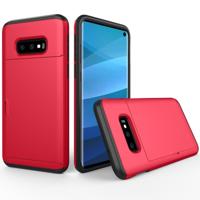 Schokbestendig robuuste Armor beschermende case voor Galaxy S10e met kaartsleuf (rood) - thumbnail