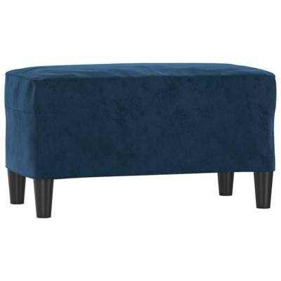 Bankje 70x35x41 cm fluweel blauw - thumbnail