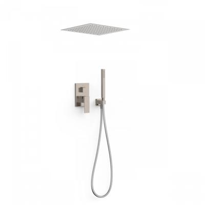 Regendoucheset Inbouw Tres Cuadro Exclusive Met Plafonddouche en Handdoucheset met Staafhanddouche RVS Tres