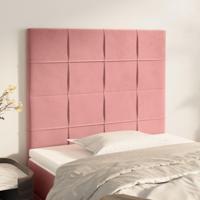 Hoofdborden 2 st 90x5x78/88 cm fluweel roze - thumbnail