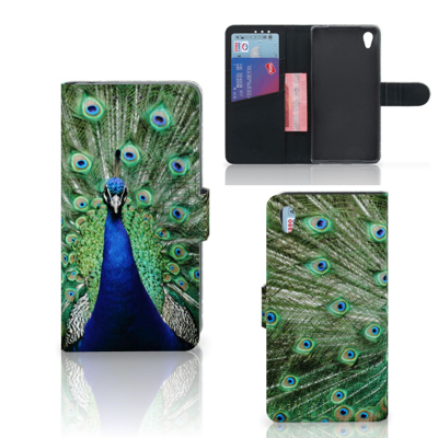 Sony Xperia Z2 Telefoonhoesje met Pasjes Pauw Sony Xperia Z2 Telefoonhoesje met Pasjes Pauw