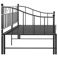 Slaapbankframe uittrekbaar metaal zwart 90x200 cm - thumbnail
