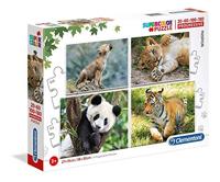Clementoni legpuzzel Wildlife 4 puzzels 20/60/100/180 stukjes - thumbnail