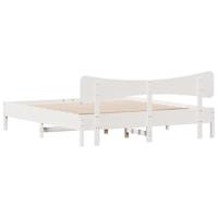 Bedframe zonder matras massief grenenhout wit 200x200 cm - thumbnail
